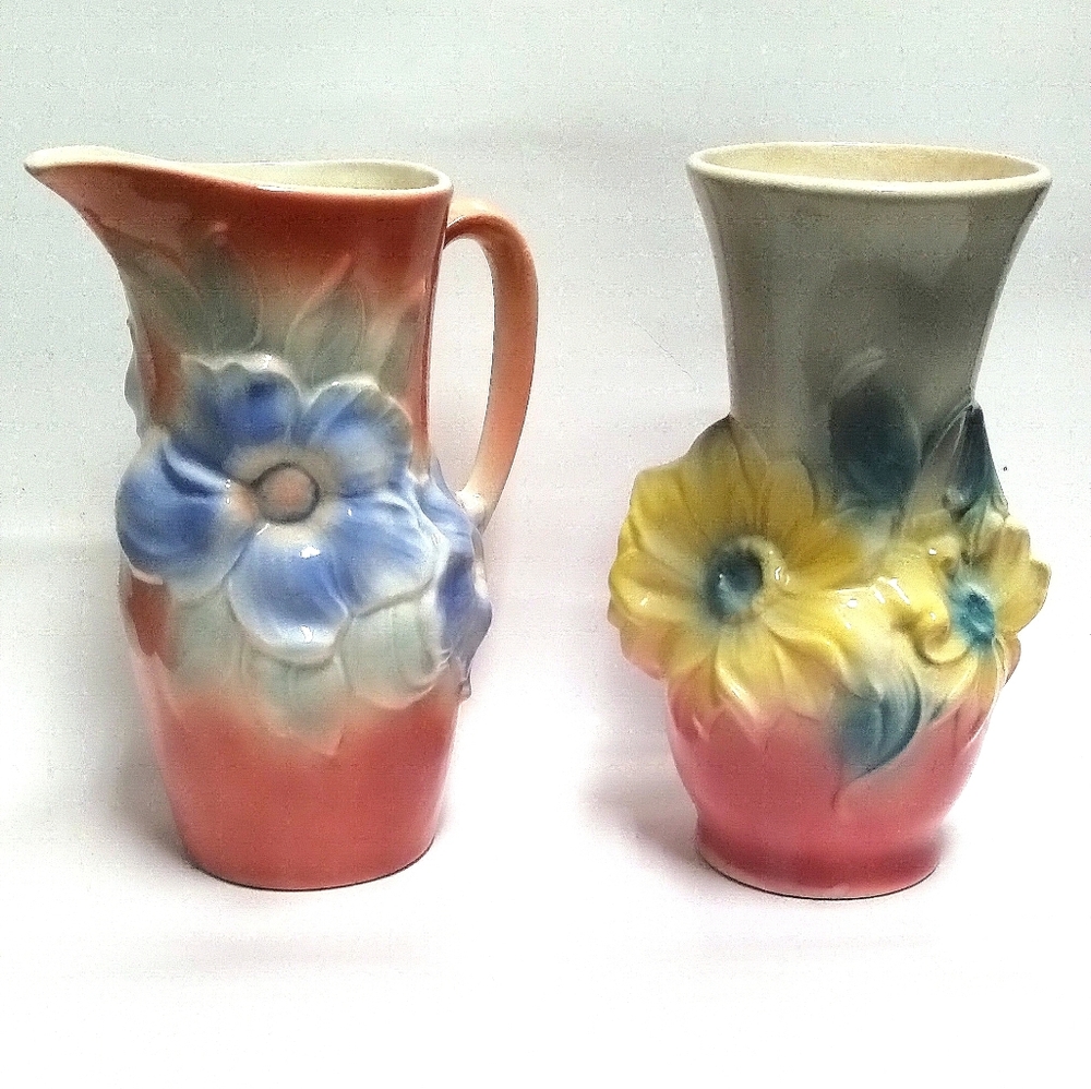 MCM Royal Copely Vase & Pitcher 8" floral collection